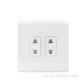 Enchufes eléctricos 2Gang 2Pin Socket Outlets Blanco